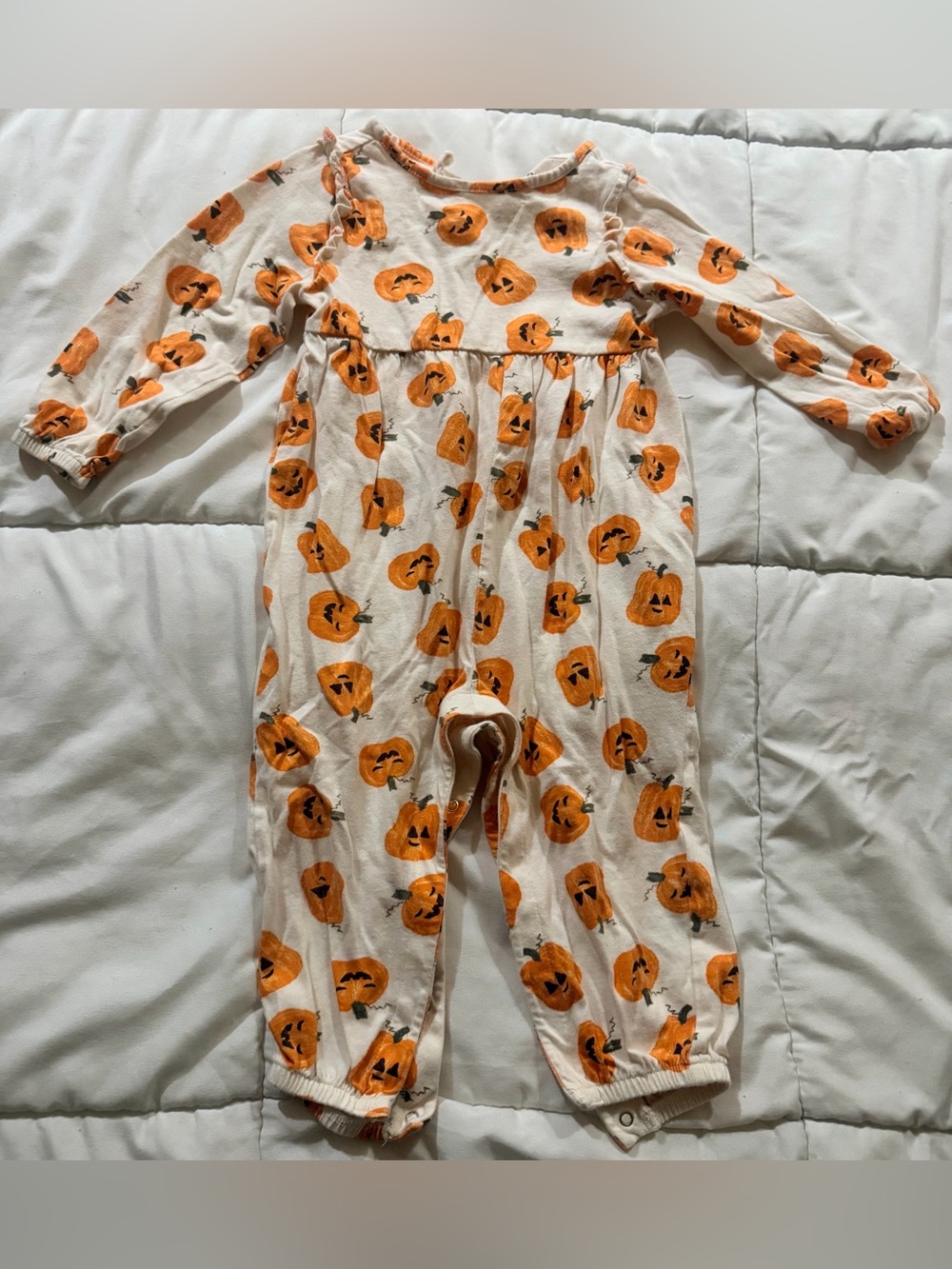 Old Navy Cream and Orange Pumpkin Romper